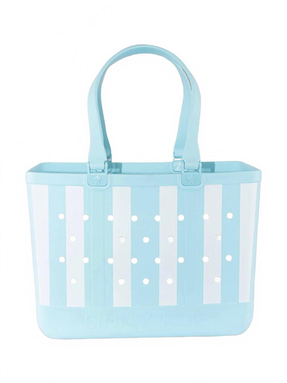 NEW SIMPLY SOUTHERN women's stripe tote bag in sky